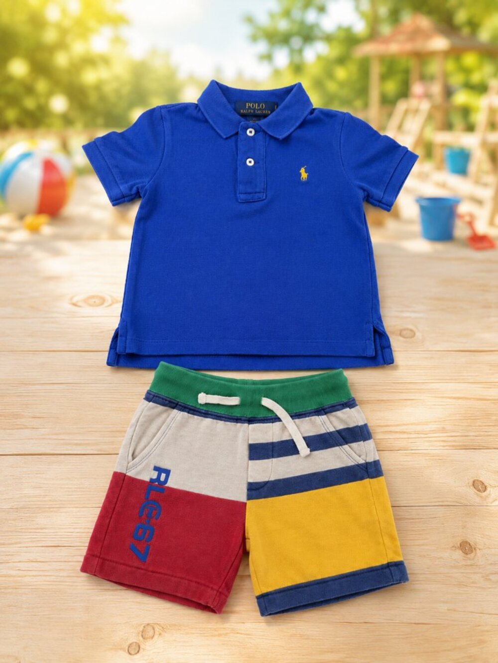Polo Ralph Lauren Boys 2T Outfit Bundle – Polo Shirt, Shorts + Hoodie